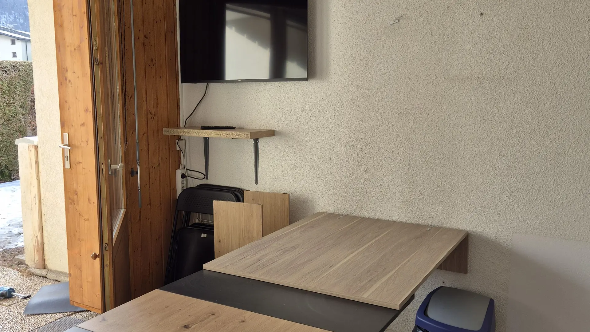 Table de repas dépliée