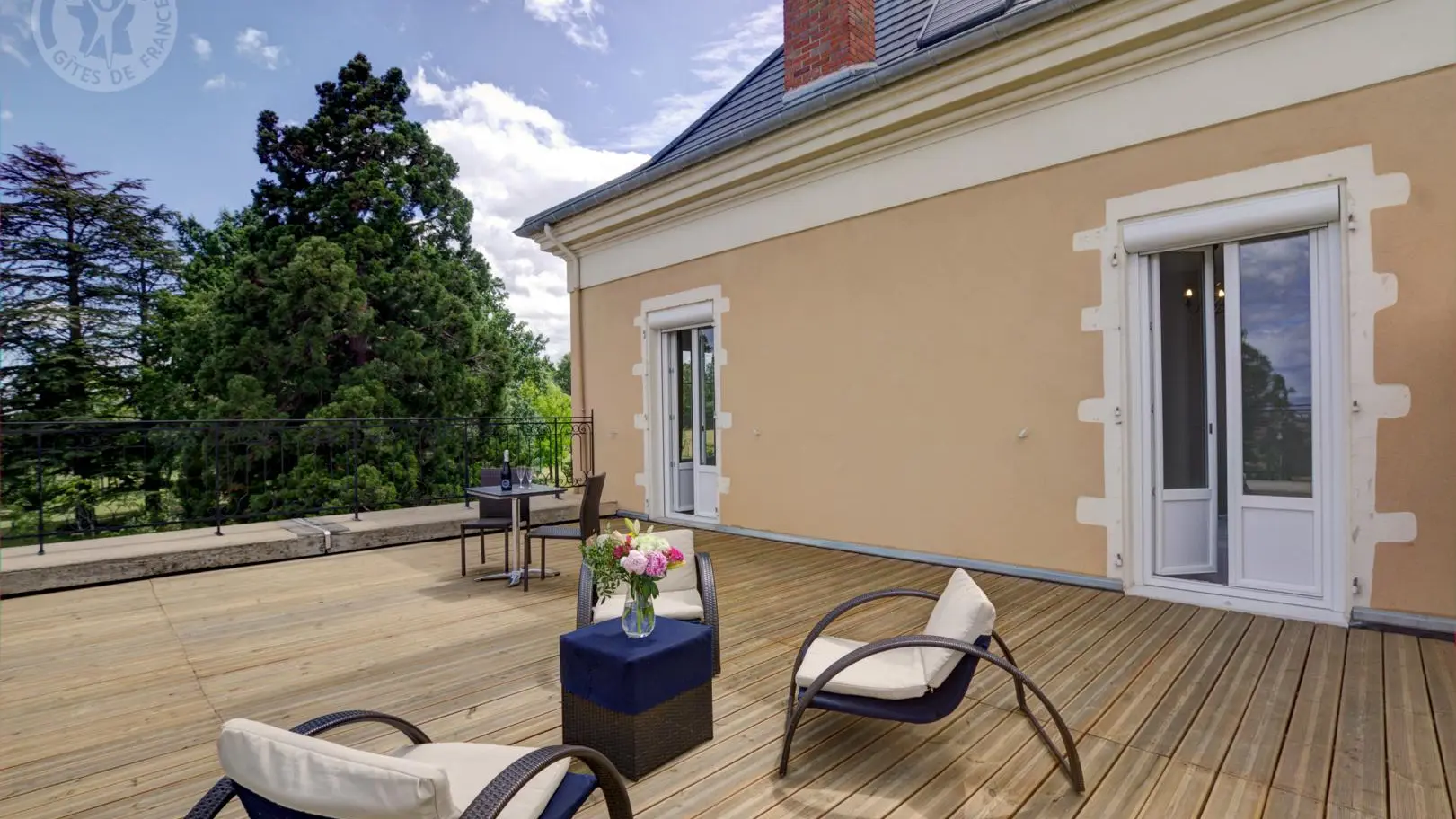 grande terrasse de la chambre Sauterelle.