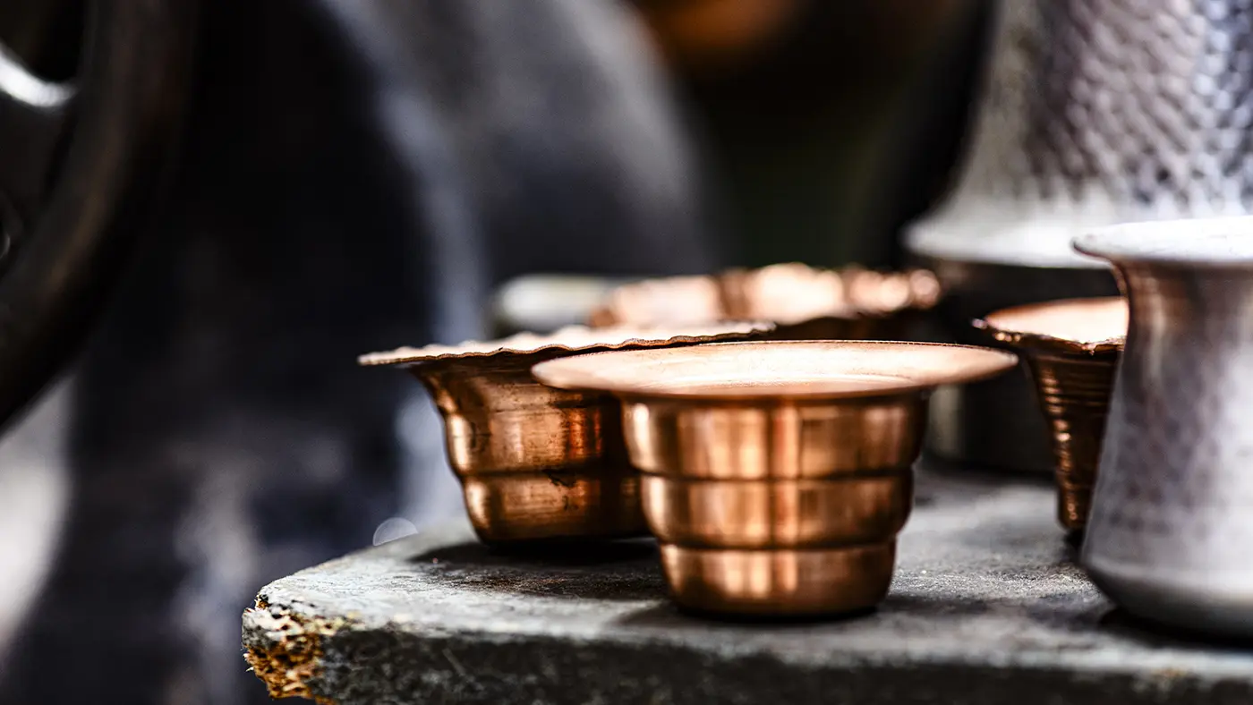 Feuille de cuivre repoussée