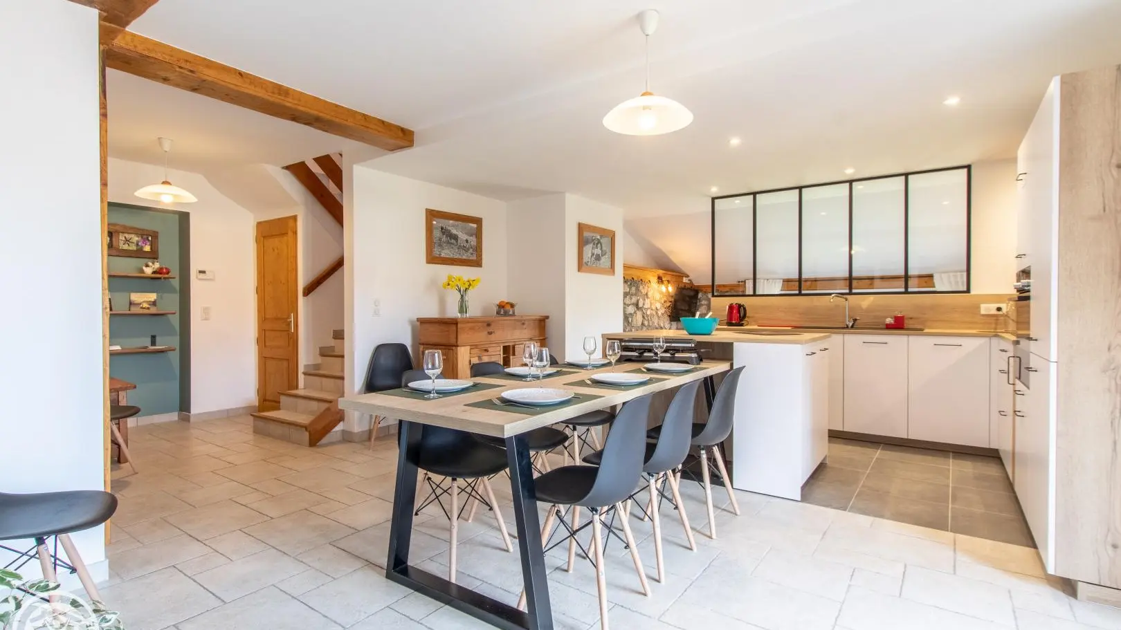Cuisine avec table modulable