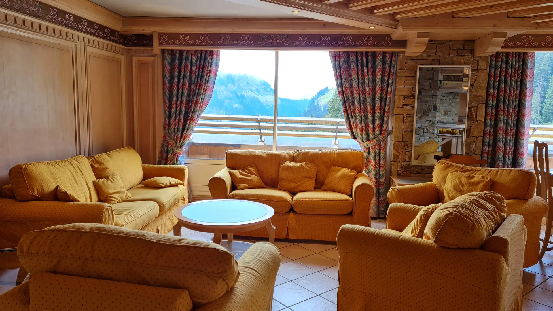 Large living room with sofas