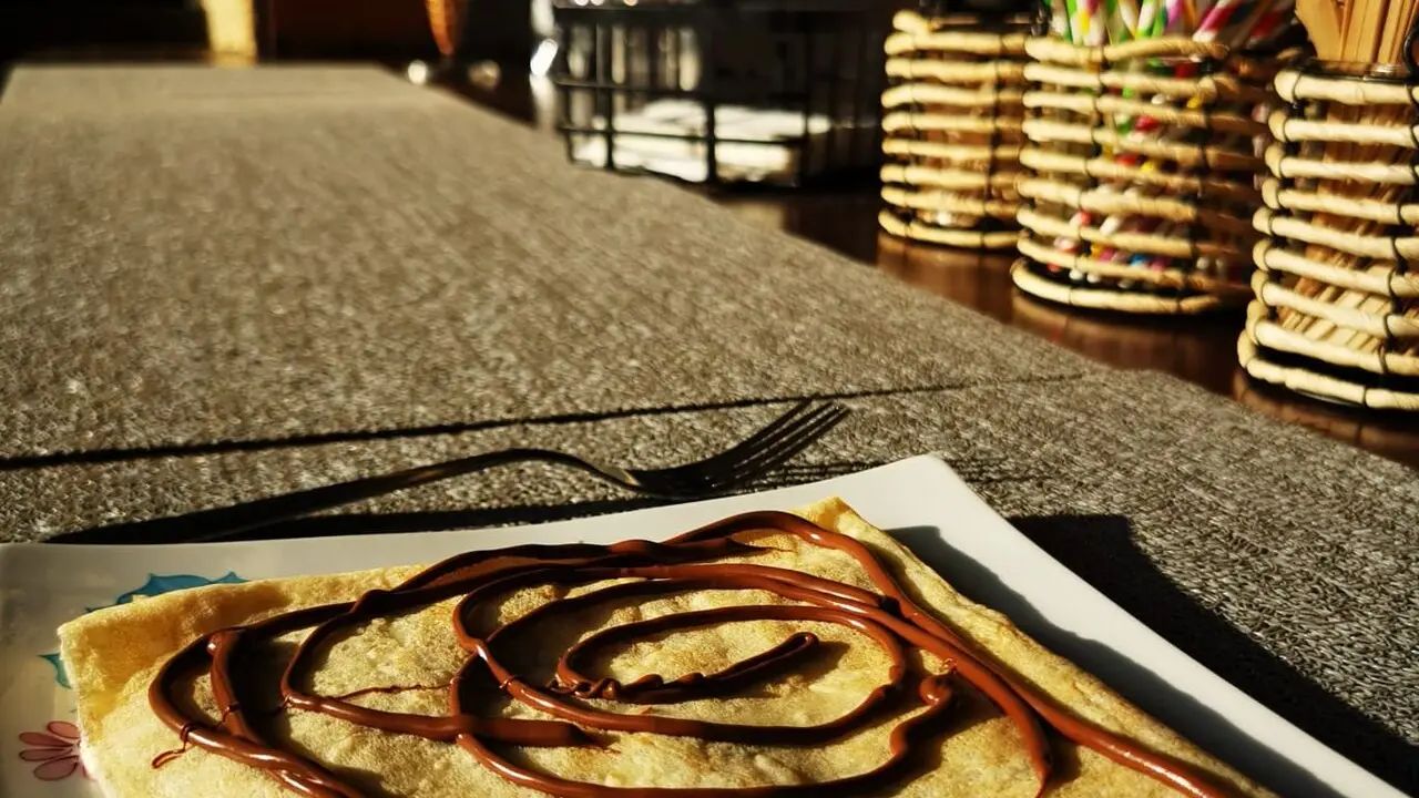 A crêpe on the terrace at the Buvette du funiculaire