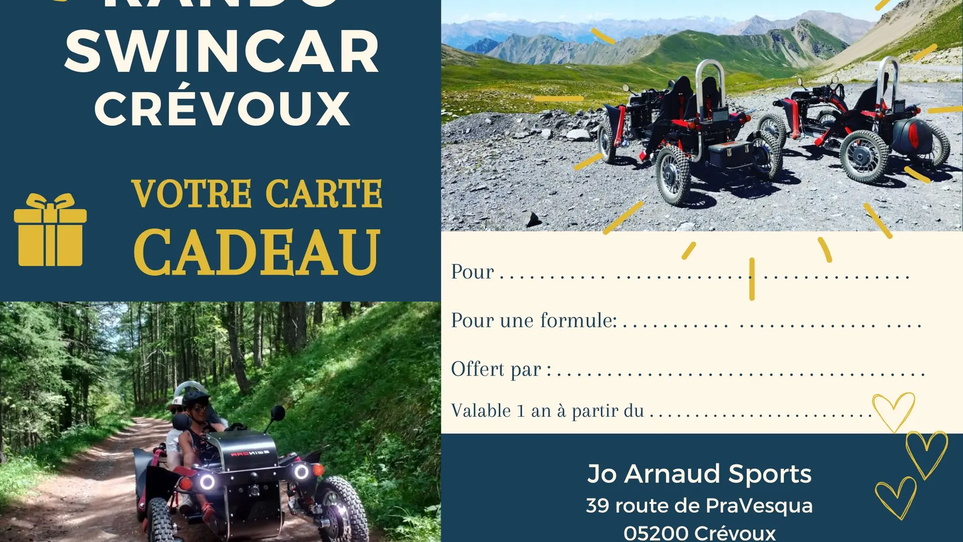 Carte Cadeau - Jo Arnaud Sports Swincar CRÉVOUX