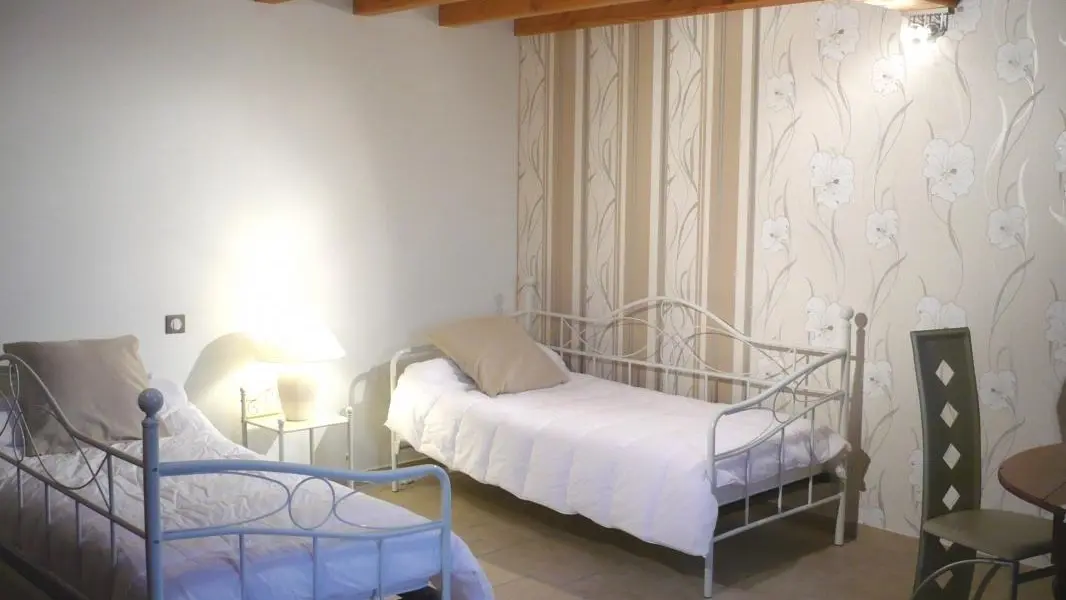 Chambre hibiscus : deux lits simples