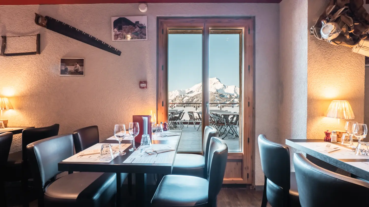 Table with winter view