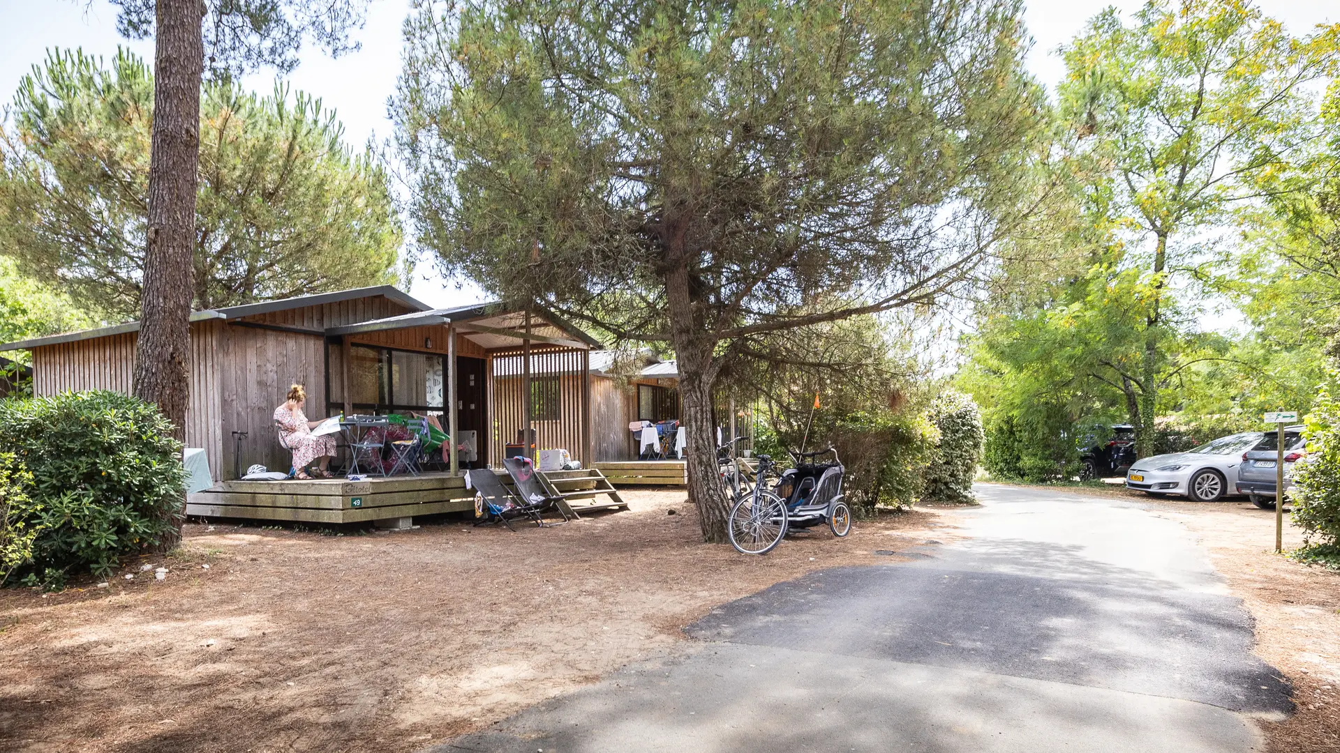 Allée et mobil-homes