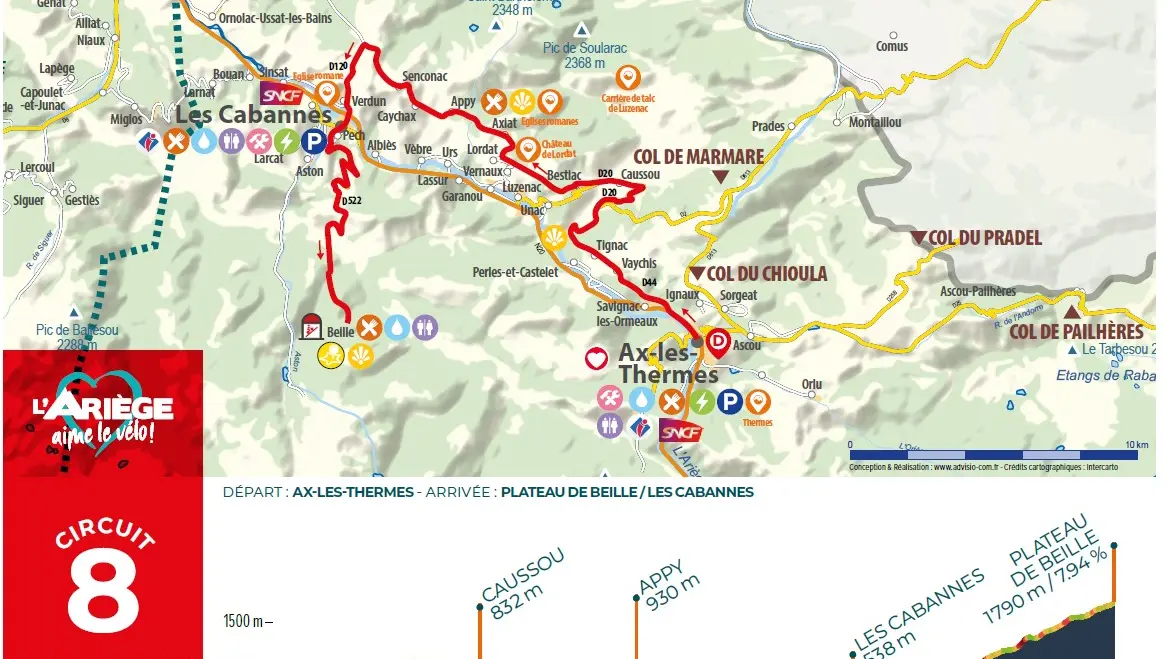 carte circuit cyclo8 le plateau de beille