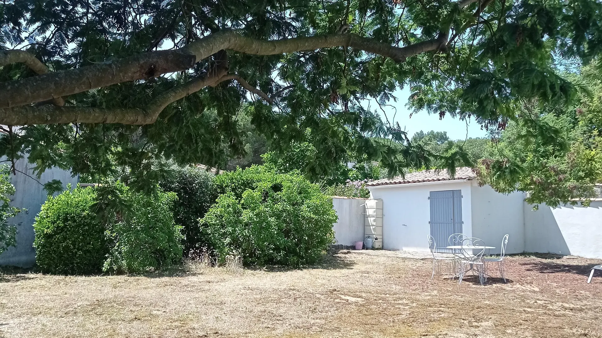 Jardin avec local à vélos