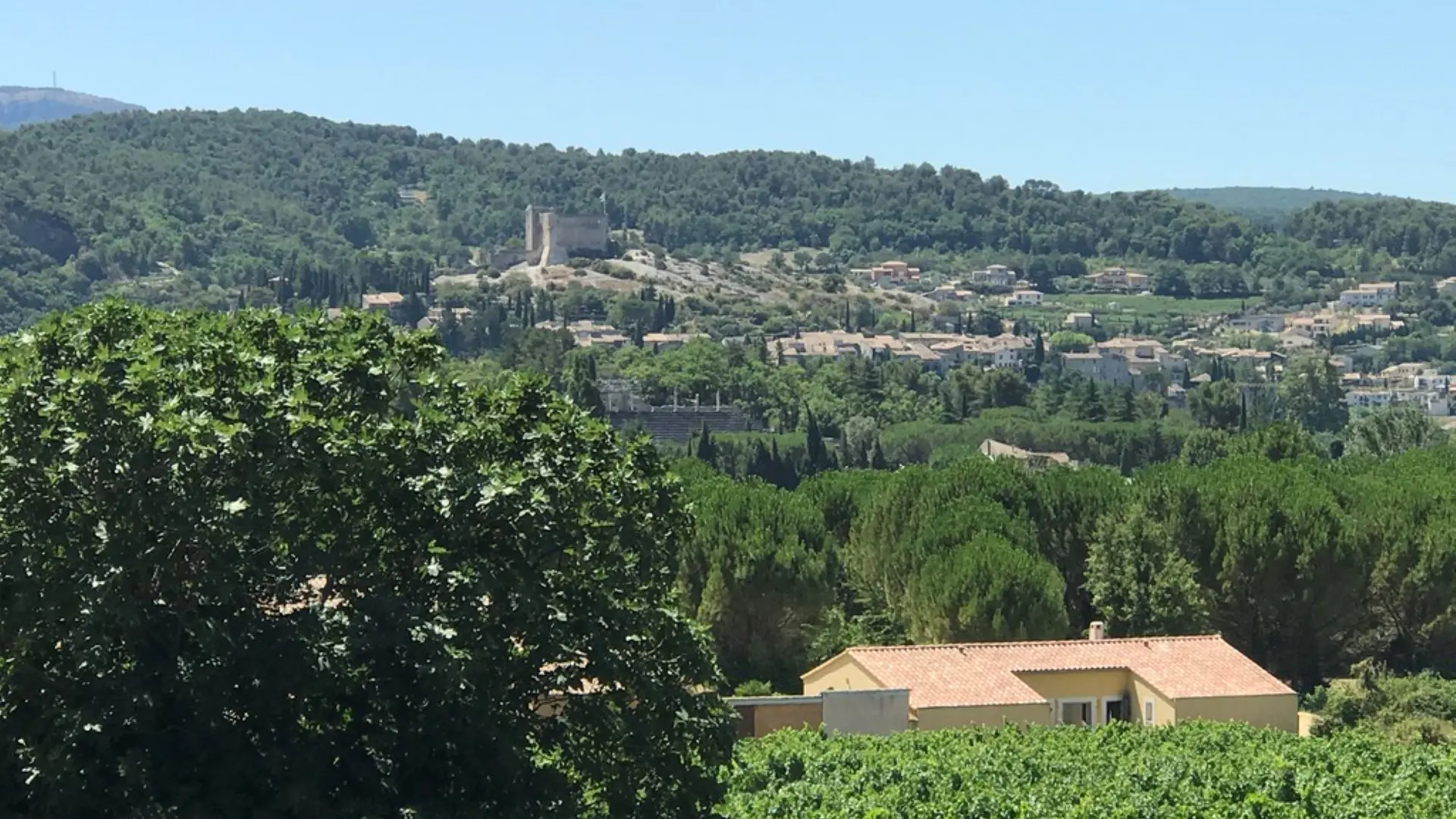 Vue sur Vaison depuis la cour du gîte