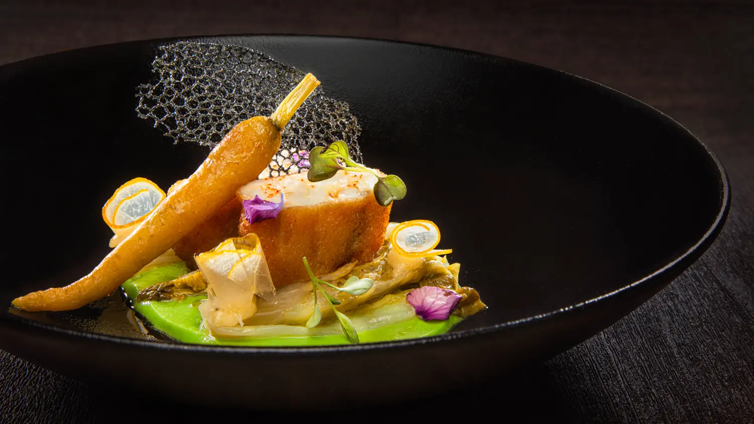 La lotte croustillante sucrine et cédrat