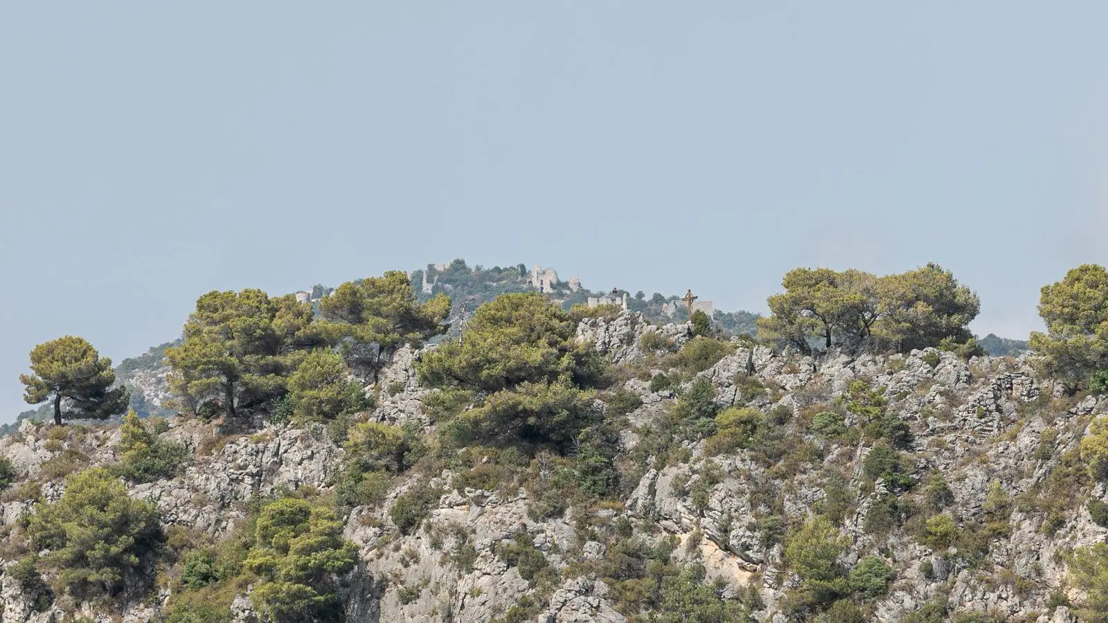 Vue du Chateauneuf Villevieille Gîte Luna Estella Gîtes de France Alpes-Maritimes à Tourrette Levens