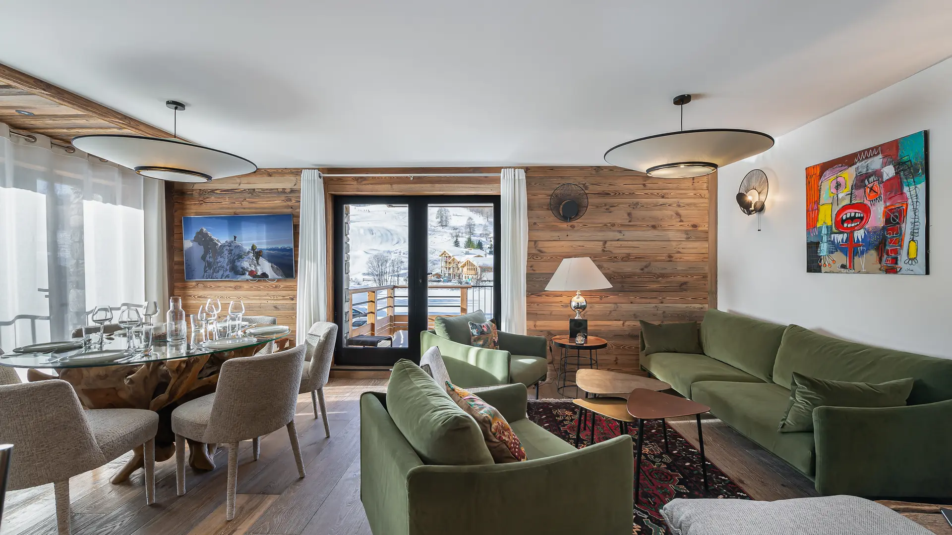 Salon - Appartement Sifflotte_Chalets Covarel_Val d'Isère