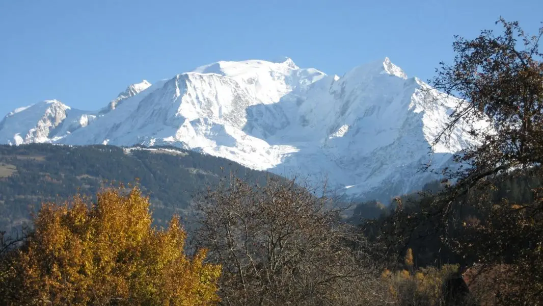 Vue Mont-Blanc depuis la terrasse.