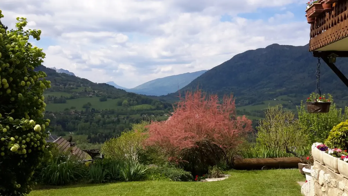 Vue générale sur la vallée
Nota- Le lac d'ANNECY, se situe derrière le col (en face)