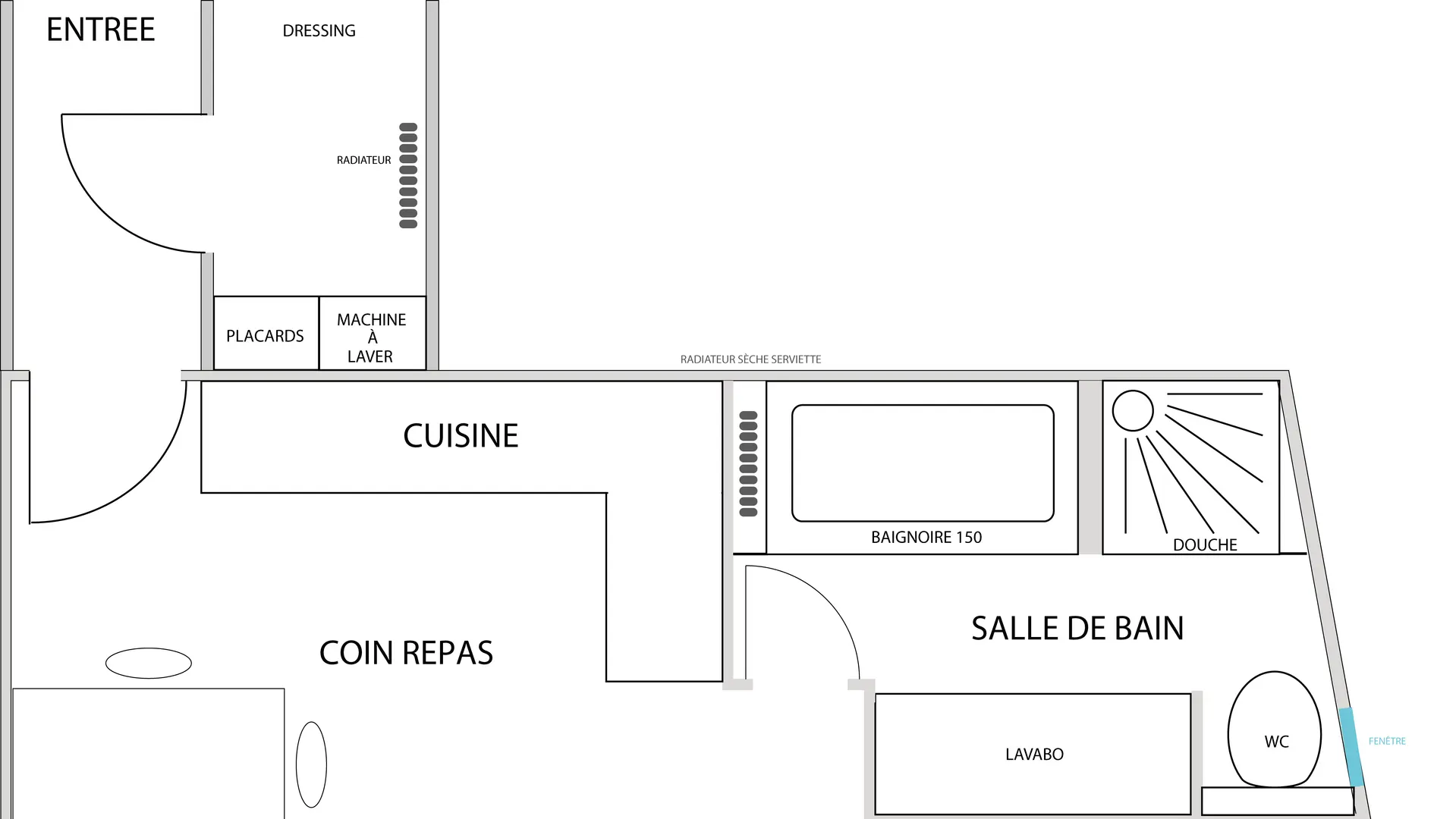 Plan intérieur - Appartement Cocon l'Europe n°2927