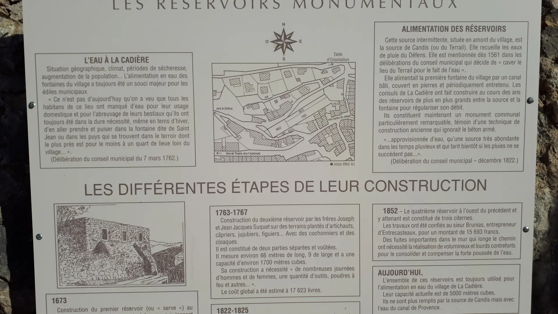 Plaque derniers réservoirs d'eau