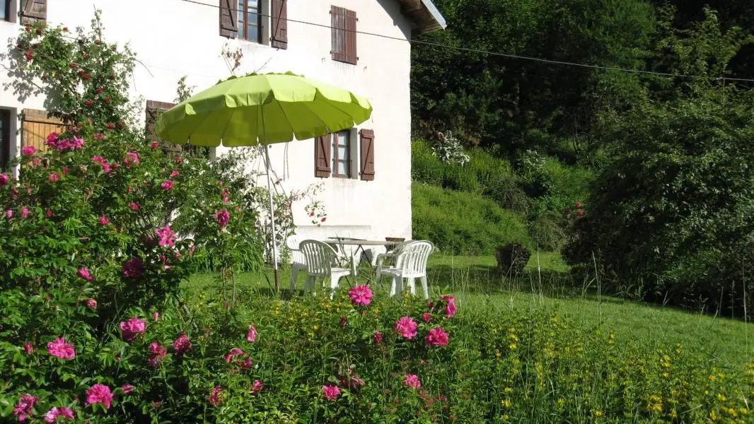 La terrasse Est en été