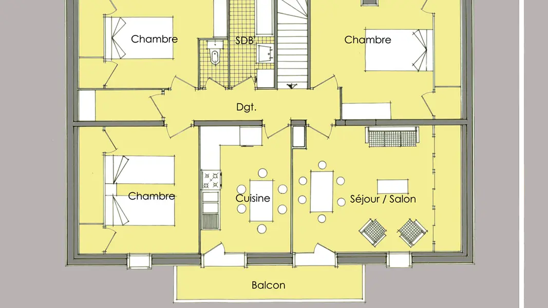 Plan de l'appartement.