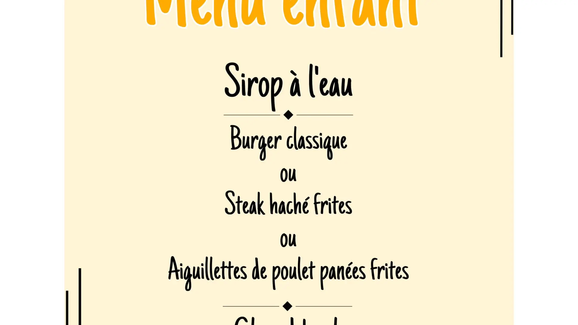 menu enfant