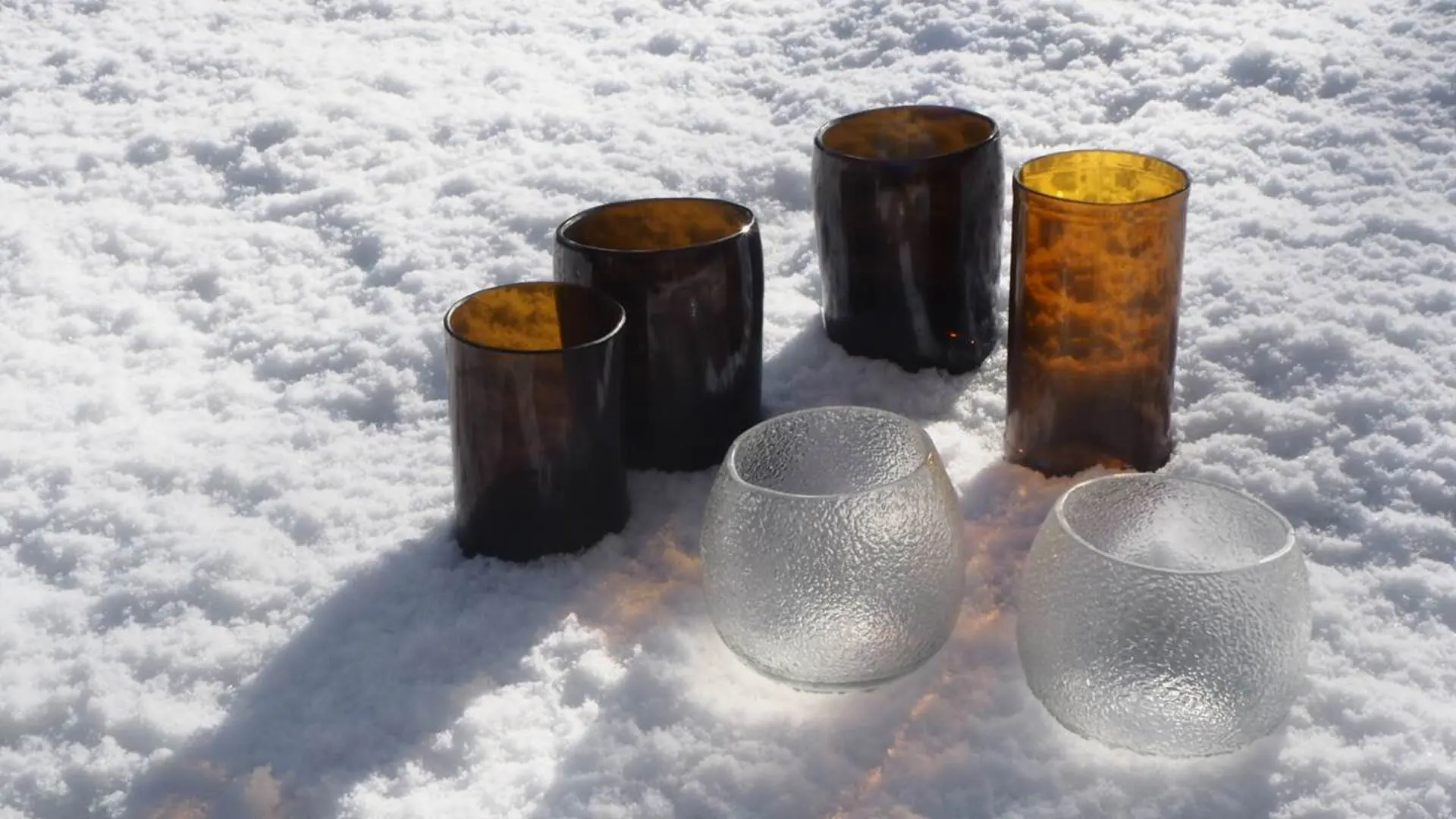 verres dans la neige