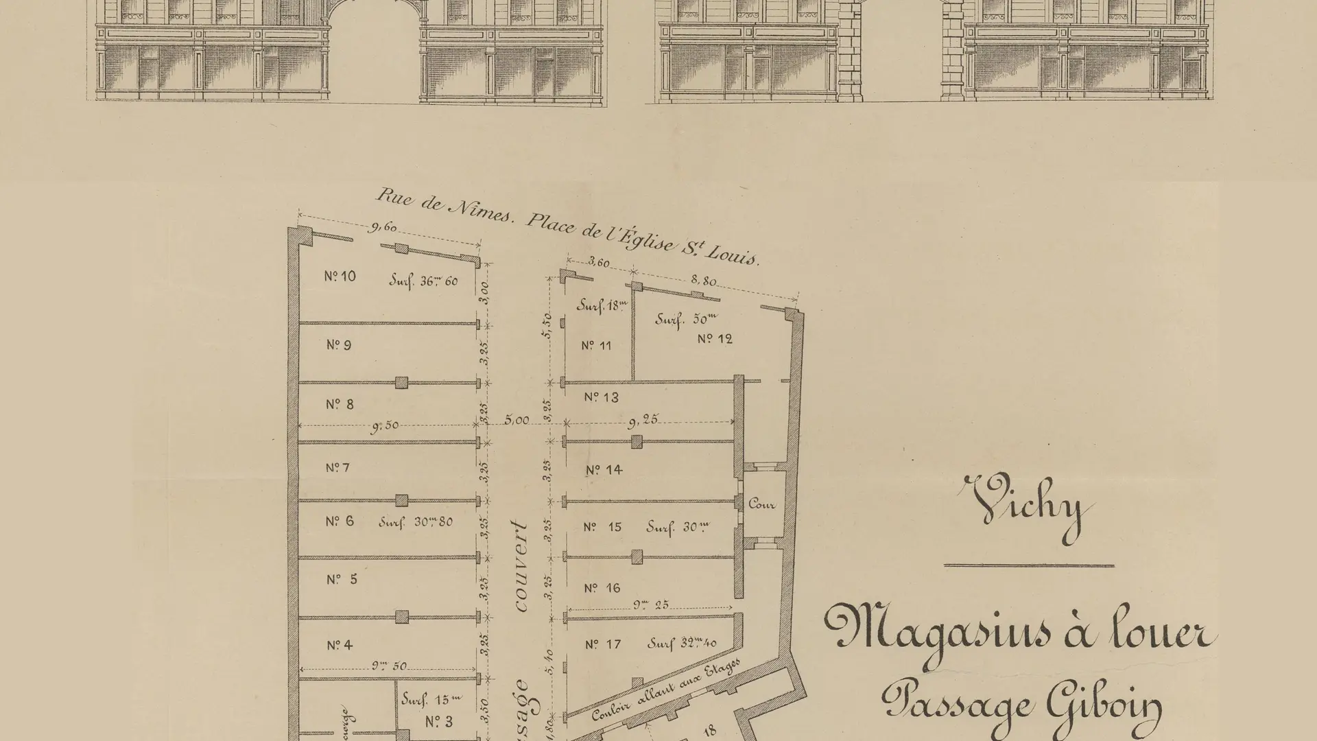 Plan imprimé, vers 1887