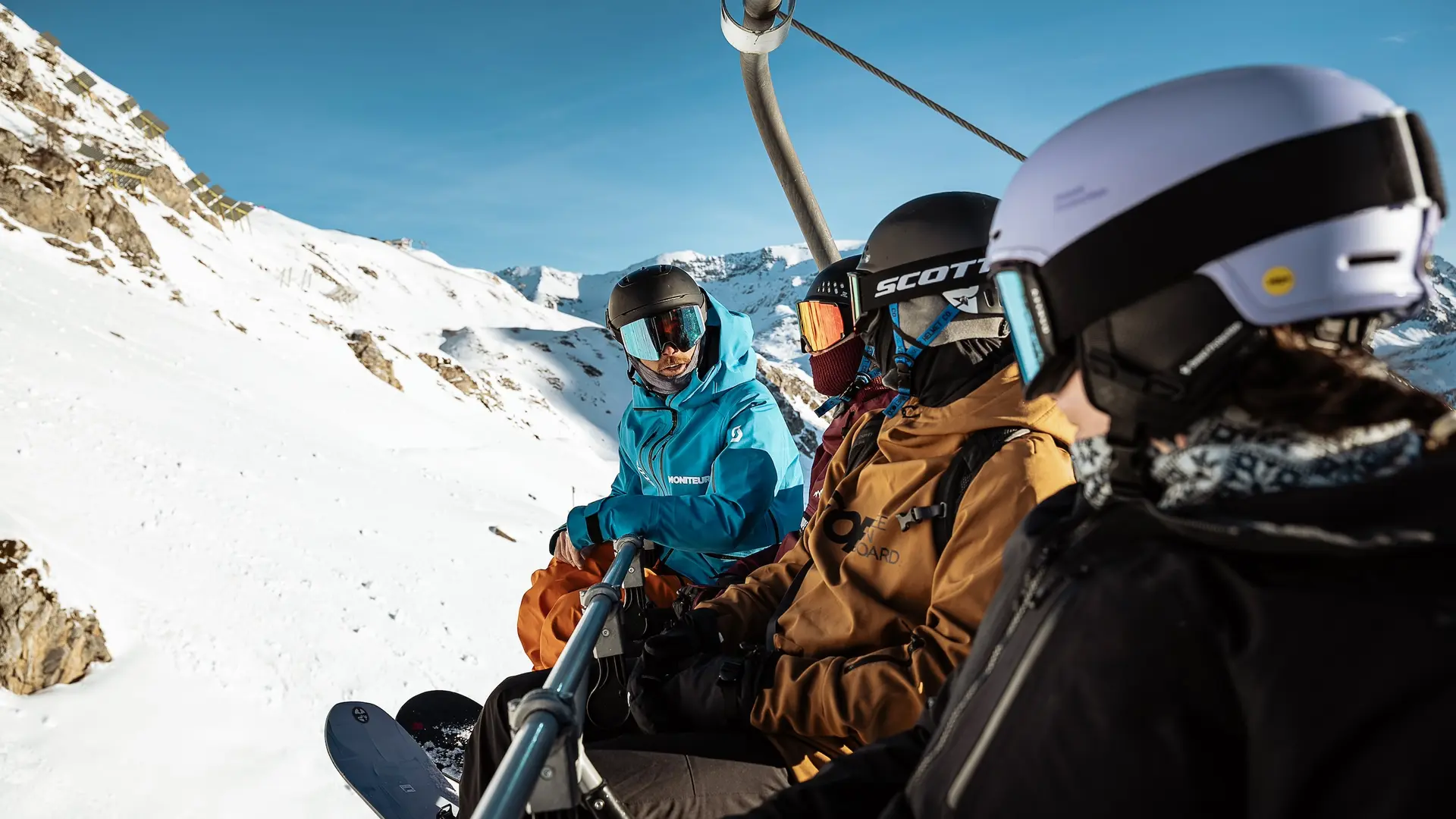 Cours collectif snowboard - télésiège