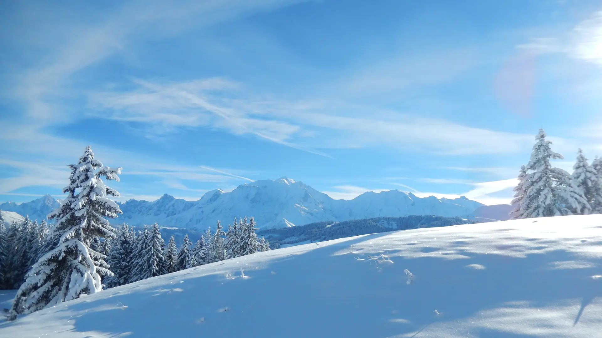 Vue sur la chaîne du Mont-Blanc