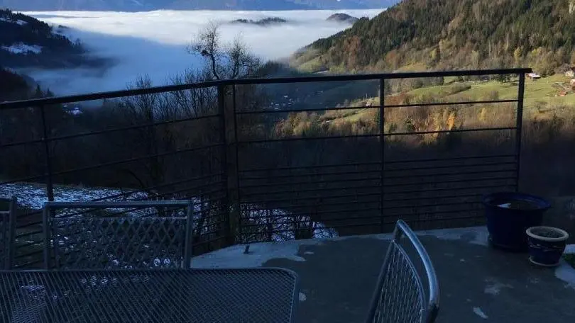Mer de nuages, depuis la terrasse du Gîte