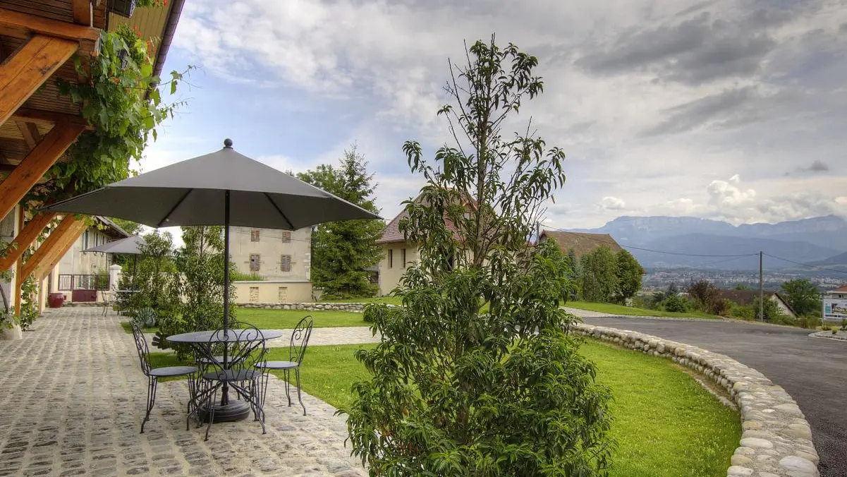 Terrasse privative de la chambre Megève
