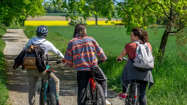 Chemin de campagne à vélo