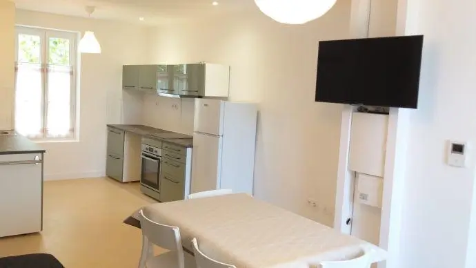 Living area: kitchen, dining room, and living room