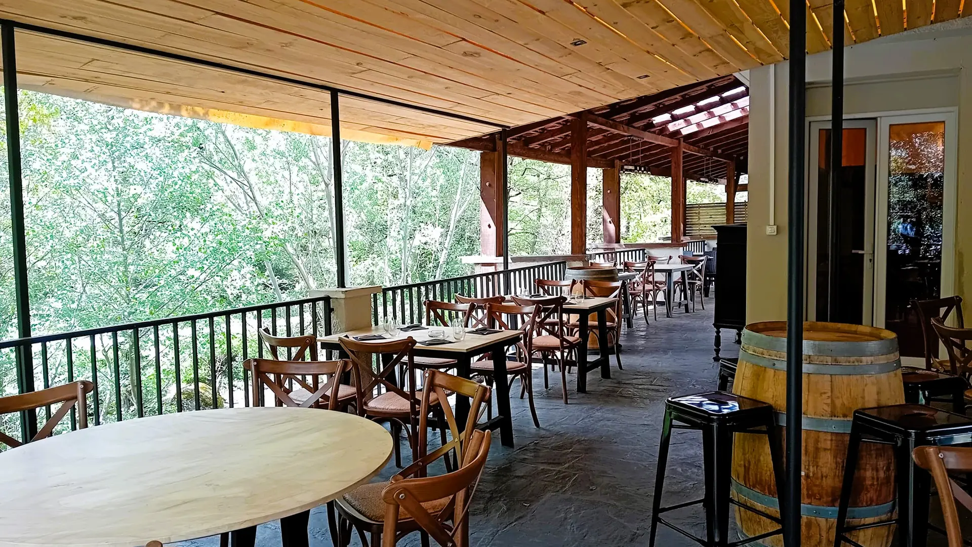 Terrace overlooking the river