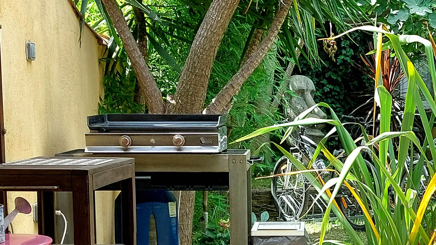 Plancha à gaz sur terrasse