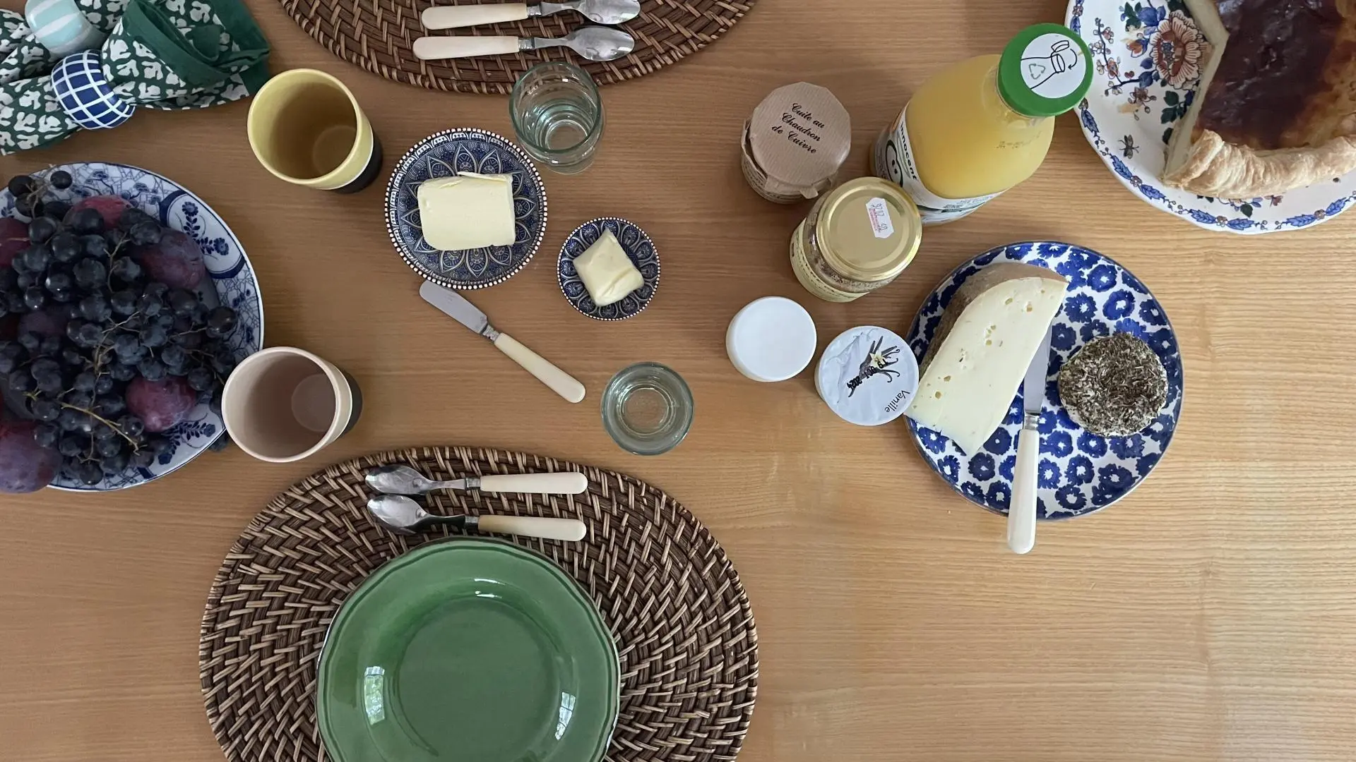 petit dejeuner, avec des produits locaux