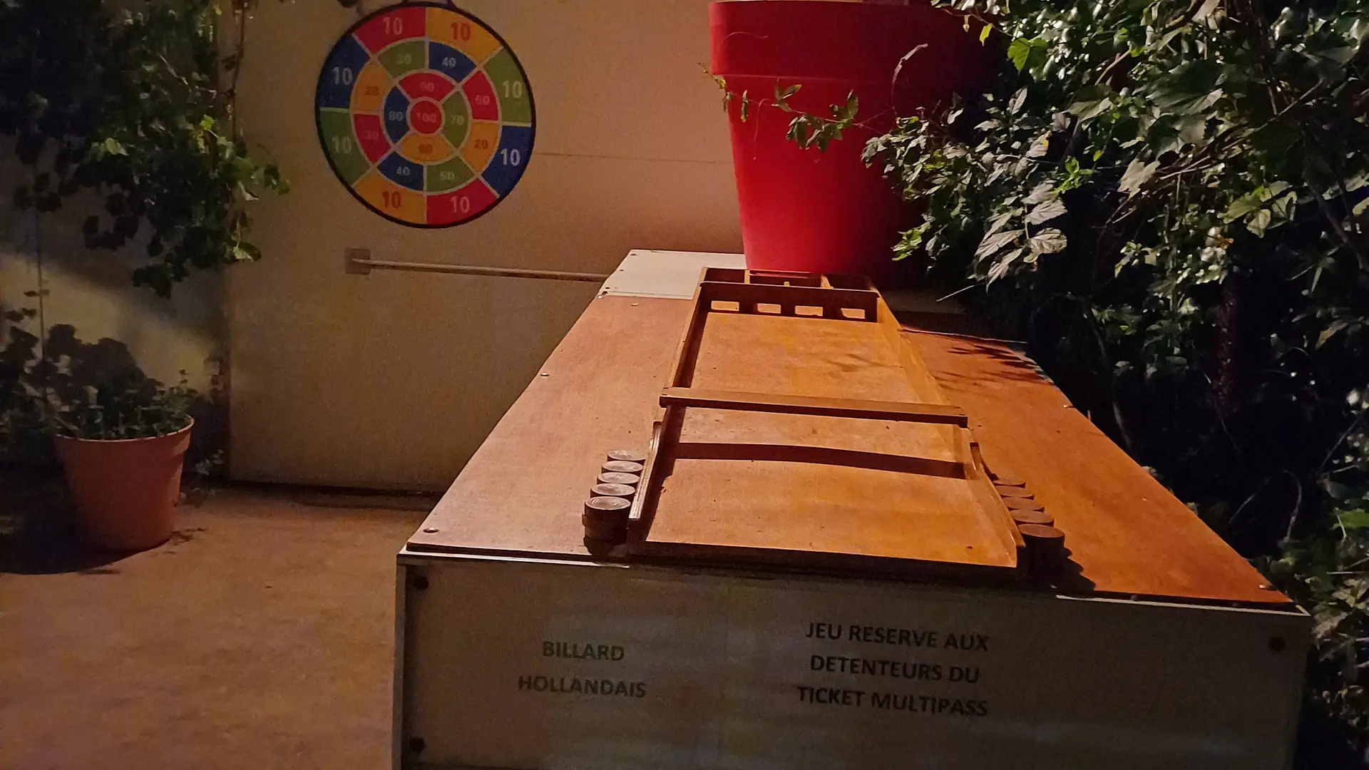 Billard Hollandais et cible de balle scratch by night