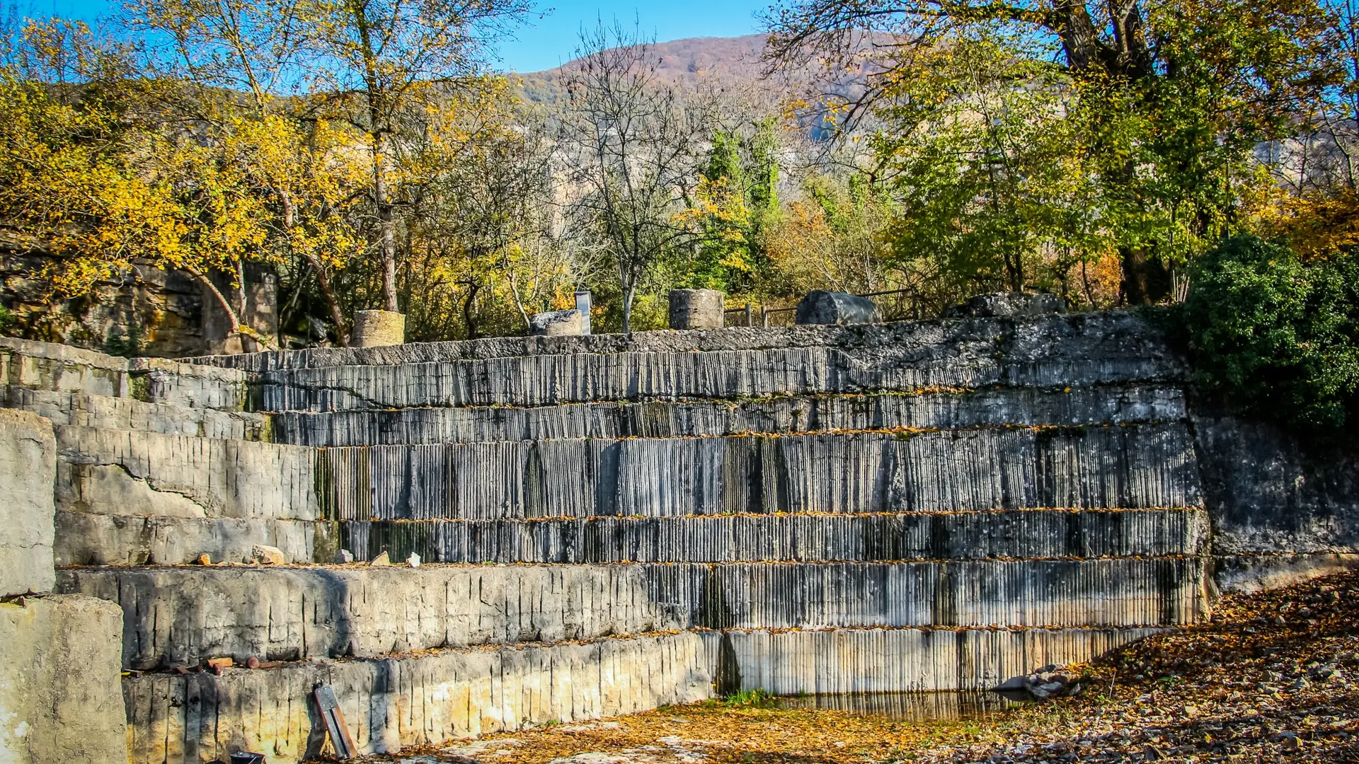 Front de taille de la carrière des Meules