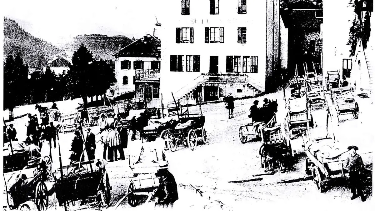 Le marché au reblochon début XXème siècle