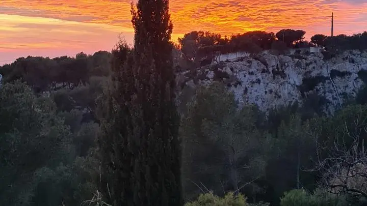Coucher de soleil depuis la terrasse