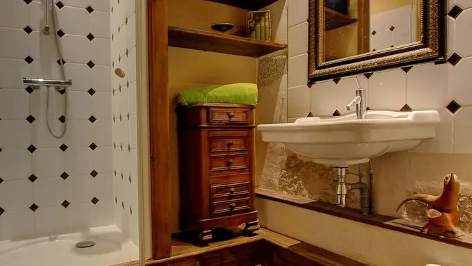 Salle d'eau de la chambre du rez-de-chaussée.