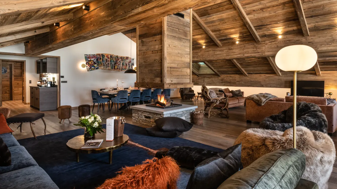 Salon type chalet des montagnes - Vail Lodge by Alpine Resorts à Val d'Isère