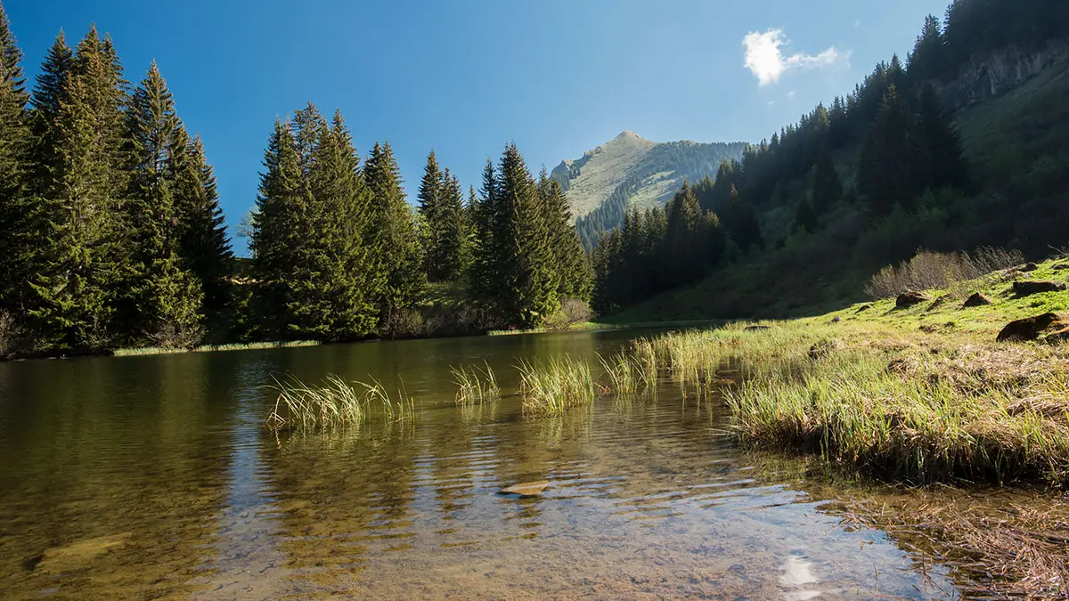 Le Lac de Damoz des Moulins et le Pic de la Corne