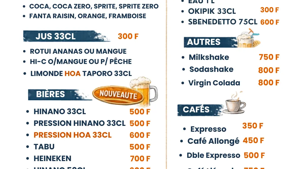 Nouvelle carte des boissons 2026