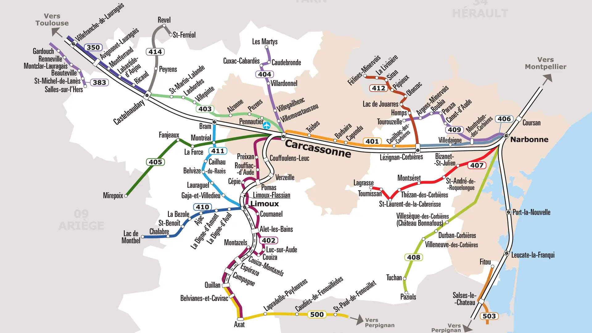 Plan réseau transport Aude