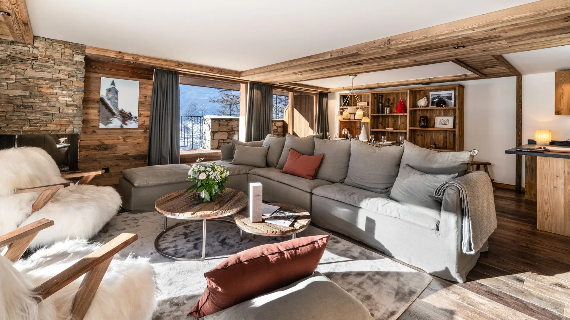 Salon type chalet des montagnes - Vail Lodge by Alpine Resorts à Val d'Isère