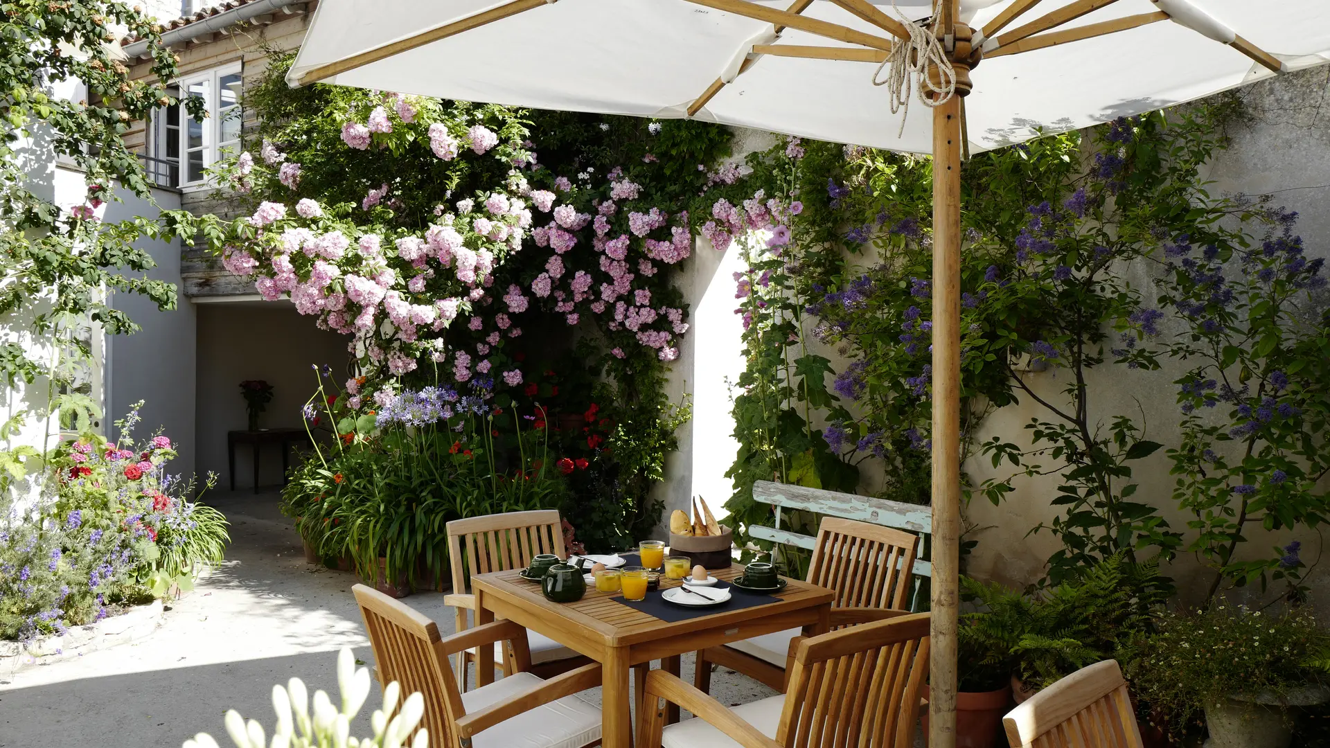 petits-déjeuners terrasse extérieur luxe