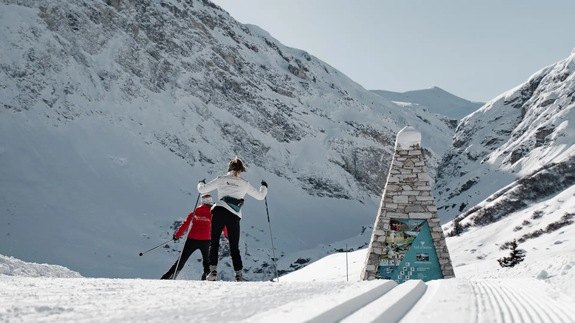 Cession ski de fond entre amies dans la Vallée du Manchet à Val d'Isère