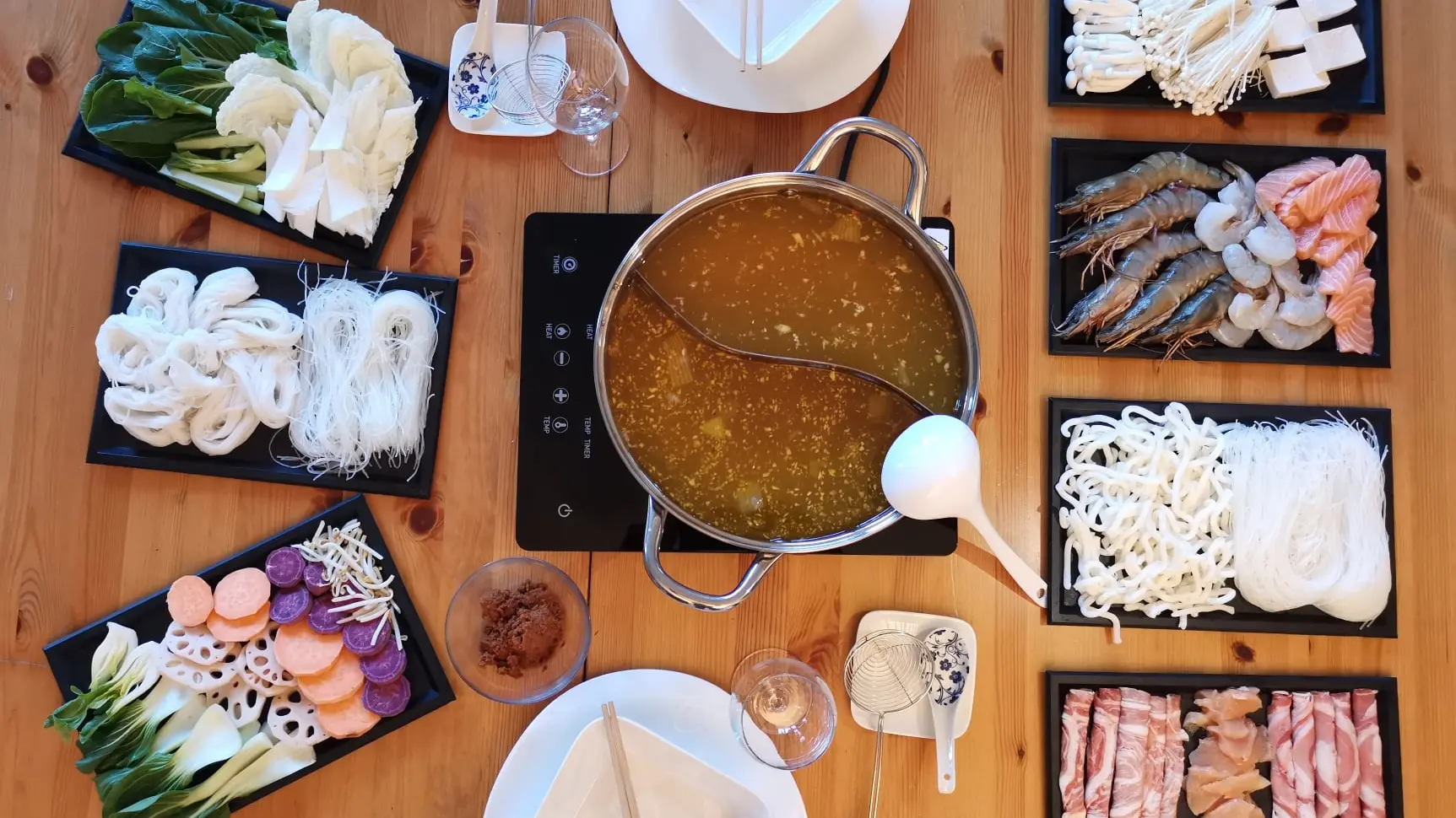 Différents plats à partager