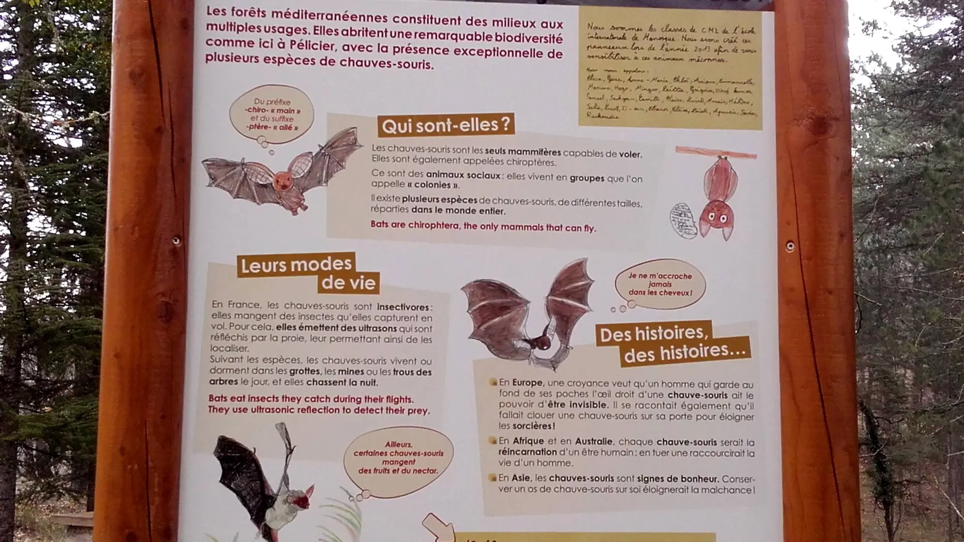 Panneau d'interprétation au Château de Pélicier