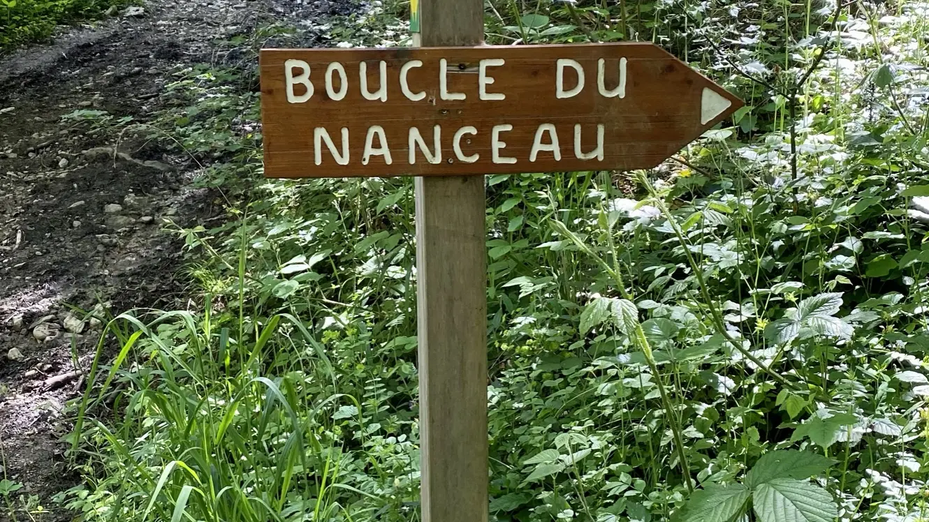 panneau d'indication de la cascade