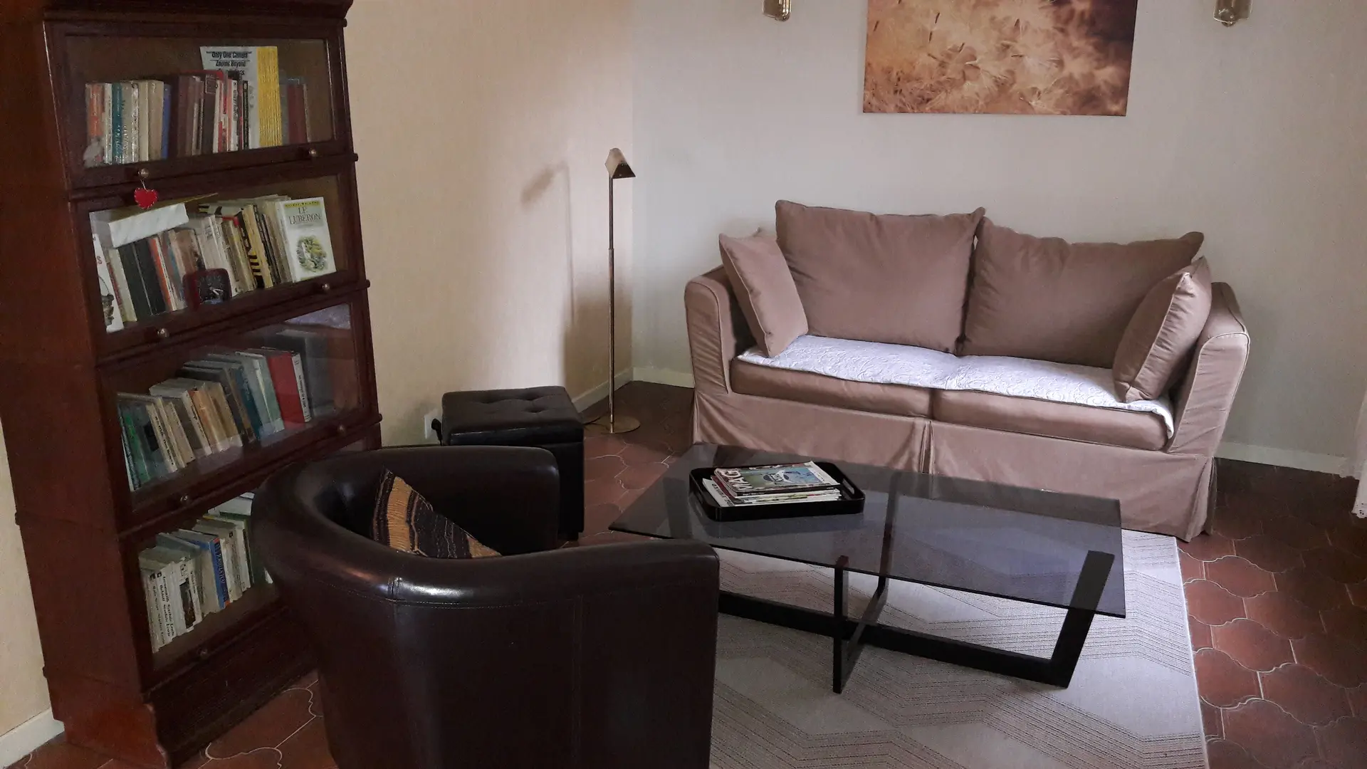 Salon et bibliothèque